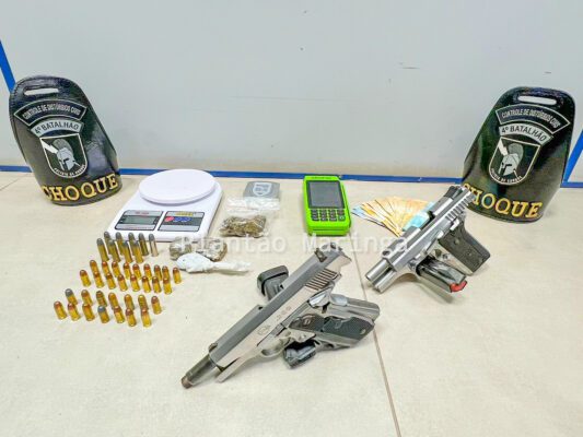 Moradores de Maringá são presos pelo Choque durante Carnaval de Itambé com armas e drogas Foto 1 Fotos de Moradores de Maringá são presos pelo Choque durante Carnaval de Itambé com armas e drogas