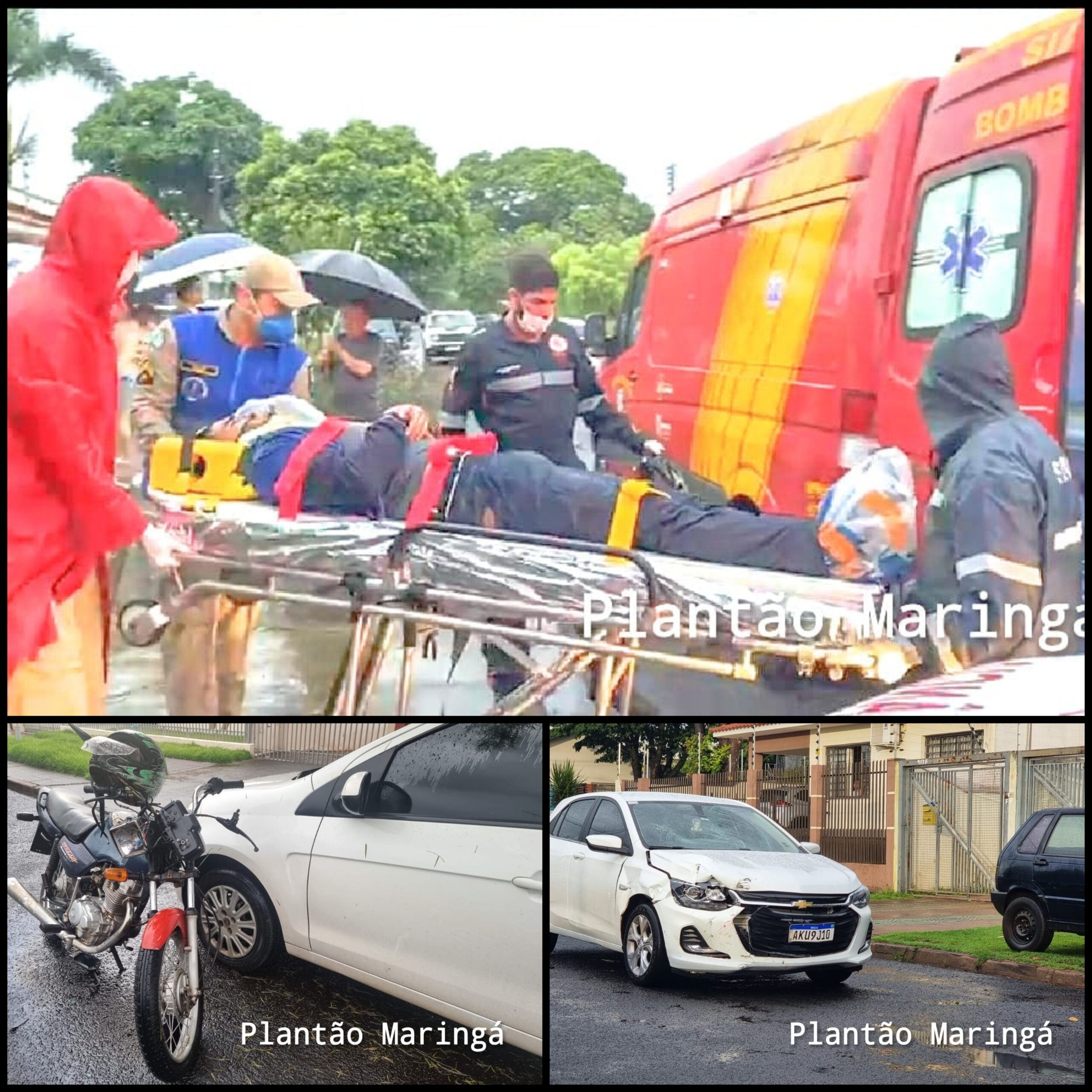 Fotos de Motociclista avança preferencial e é atingido por carro em Maringá