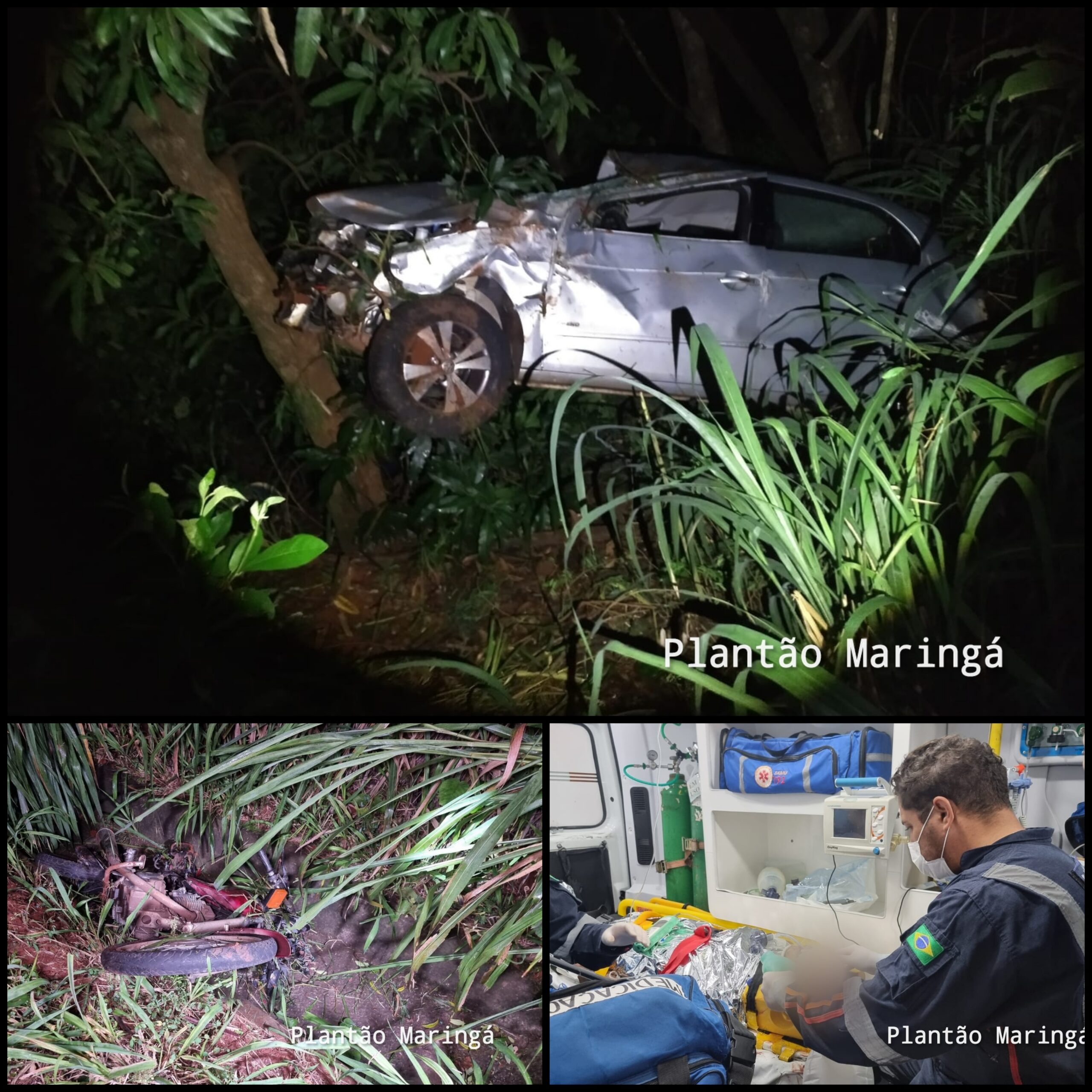 Fotos de Motociclista é intubado após ser atingido por carro em Maringá