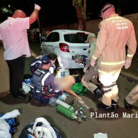 Mulher morre após cair de garupa de moto e bater contra carro estacionado em Maringá Foto 1 Fotos de Mulher morre após cair de garupa de moto e bater contra carro estacionado em Maringá