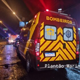Fotos de Buraco em avenida provoca queda de motociclistas em Maringá; uma das vítimas foi socorrida com ferimentos graves
