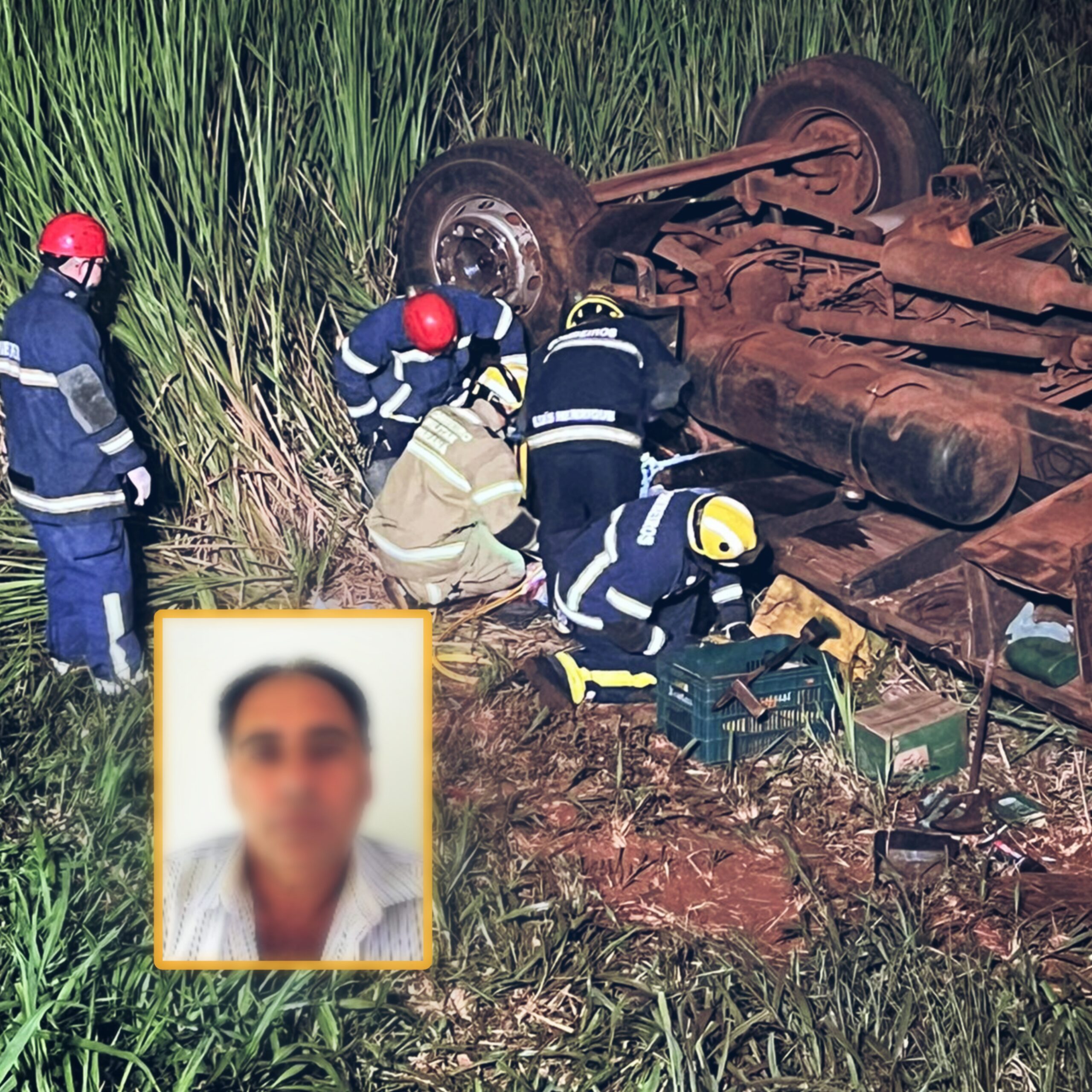 Fotos de Caminhoneiro morre após capotamento na rodovia PR-323