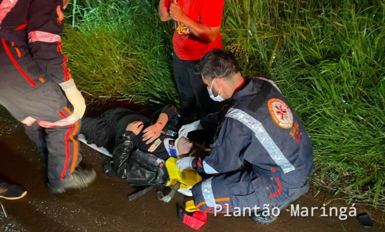 Fotos de Colisão envolvendo motos em Marialva mobilizou duas equipes médicas do Samu