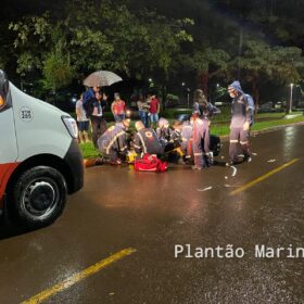 Fotos de Colisão envolvendo motos em Marialva mobilizou duas equipes médicas do Samu