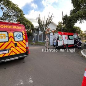 Duas mulheres e uma criança em uma moto ficam feridos após colisão em Maringá Foto 1 Fotos de Duas mulheres e uma criança em uma moto ficam feridos após colisão em Maringá