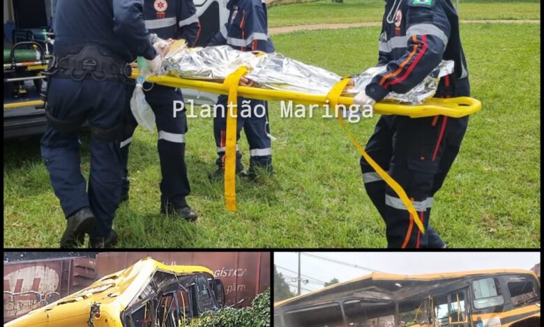 Fotos de Duas pessoas morreram e seis foram intubadas após colisão entre trem e ônibus em Jandaia do Sul