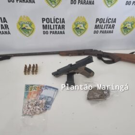 Fotos de Homem com três mandados de prisão em aberto e já condenado a 24 anos de cadeia é preso com drogas e armas em Maringá