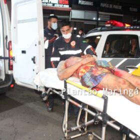 Fotos de Homem é socorrido após ser esfaqueado em Maringá