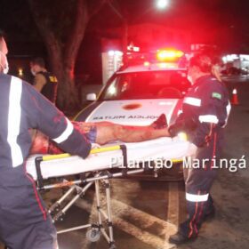 Fotos de Homem é socorrido após ser esfaqueado em Maringá