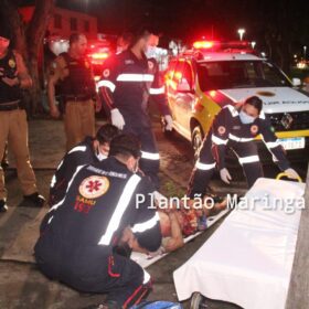Fotos de Homem é socorrido após ser esfaqueado em Maringá