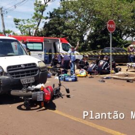 Idoso tem perna amputada após acidente entre carro e moto em Maringá; uma mulher também fica ferida Foto 1 Fotos de Idoso tem perna amputada após acidente entre carro e moto em Maringá; uma mulher também fica ferida