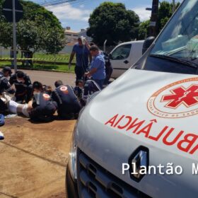 Fotos de Idoso tem perna amputada após acidente entre carro e moto em Maringá; uma mulher também fica ferida