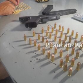 Fotos de Homem é preso com pistola equipada com 'kit rajada' e drogas pela Rotam em Maringá