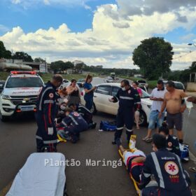 Fotos de Câmera registra acidente que deixou jovem com ferimentos graves em Maringá