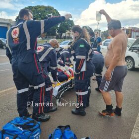 Fotos de Câmera registra acidente que deixou jovem com ferimentos graves em Maringá