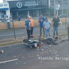 Motociclista sofre ferimentos graves após bater e derrubar alambrado em avenida de Maringá Foto 1 Fotos de Motociclista sofre ferimentos graves após bater e derrubar alambrado em avenida de Maringá