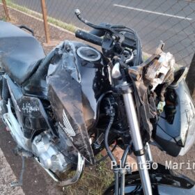 Fotos de Motociclista sofre ferimentos graves após bater e derrubar alambrado em avenida de Maringá 