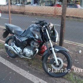 Fotos de Motociclista sofre ferimentos graves após bater e derrubar alambrado em avenida de Maringá 