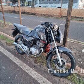 Fotos de Motociclista sofre ferimentos graves após bater e derrubar alambrado em avenida de Maringá 