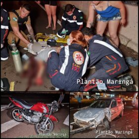 Motociclista sofre ferimentos graves após bater em carro capotado na rodovia PR-323 em Paiçandu  Foto 1 Fotos de Motociclista sofre ferimentos graves após bater em carro capotado na rodovia PR-323 em Paiçandu