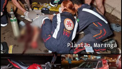 Fotos de Motociclista sofre ferimentos graves após bater em carro capotado na rodovia PR-323 em Paiçandu 