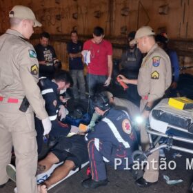 Fotos de Motociclista sofre ferimentos graves após bater na traseira de caminhão em Maringá