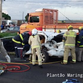 Fotos de Mulher é socorrida com ferimentos após colisão na rodovia BR-376, entre Marialva e Sarandi