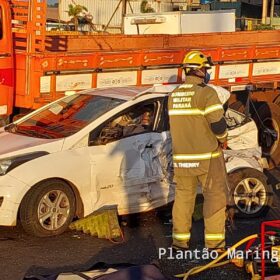 Fotos de Mulher é socorrida com ferimentos após colisão na rodovia BR-376, entre Marialva e Sarandi