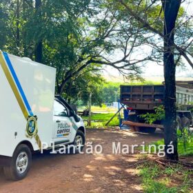 Fotos de PM é acionada após feto ser encontrado na subestação da Sanepar em Maringá