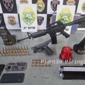 Fotos de Polícia apreende fuzil e pistola com integrantes do grupo piratas do asfalto em Maringá 