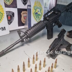 Fotos de Polícia apreende fuzil e pistola com integrantes do grupo piratas do asfalto em Maringá 