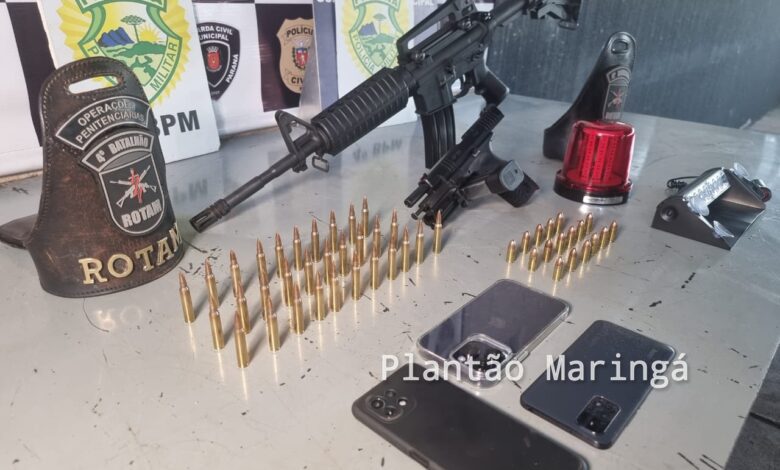Fotos de Polícia apreende fuzil e pistola com integrantes do grupo piratas do asfalto em Maringá 