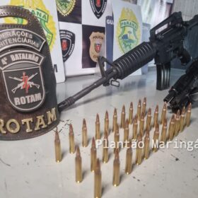 Fotos de Polícia apreende fuzil e pistola com integrantes do grupo piratas do asfalto em Maringá 