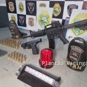 Fotos de Polícia apreende fuzil e pistola com integrantes do grupo piratas do asfalto em Maringá 