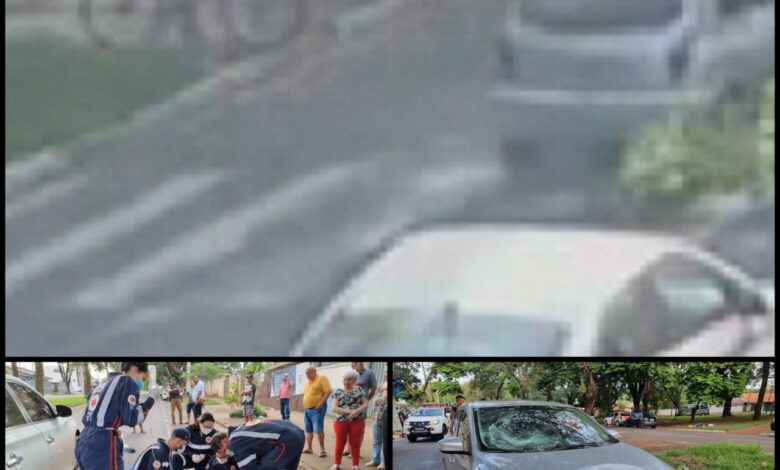 Fotos de Câmera de segurança registra acidente que deixou ciclista em estado gravíssimo em Maringá 