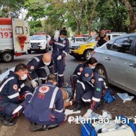 Fotos de Câmera de segurança registra acidente que deixou ciclista em estado gravíssimo em Maringá 