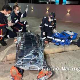 Fotos de Jovem é socorrido com ferimentos graves após ser esfaqueado em Maringá