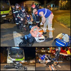Motociclista fica ferido ao bater de frente com ônibus em Maringá Foto 1 Fotos de Motociclista fica ferido ao bater de frente com ônibus em Maringá