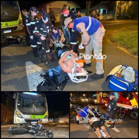 Fotos de Motociclista fica ferido ao bater de frente com ônibus em Maringá