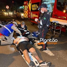 Fotos de Motociclista fica ferido ao bater de frente com ônibus em Maringá