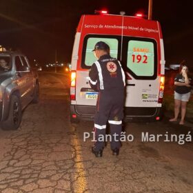Fotos de Motociclista tenta desviar de buraco e bate de frente com carro, em Maringá