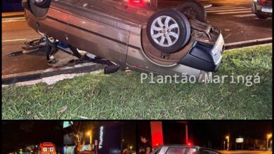Fotos de Motorista embriagado avança preferencial, causa acidente e tenta fugir empurrando carro em Maringá 
