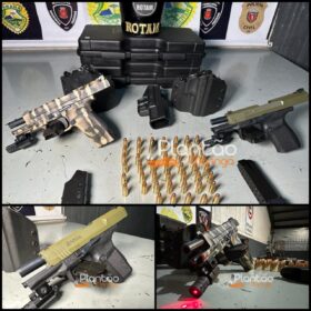 Fotos de Rotam apreende duas pistolas com mira a laser em Maringá: dois homens foram presos 