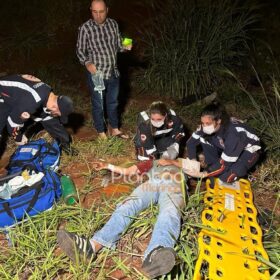 Fotos de Ao perder o controle da motocicleta, homem cai em ribanceira em Maringá