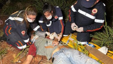 Fotos de Ao perder o controle da motocicleta, homem cai em ribanceira em Maringá