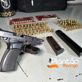 Fotos de Homem é preso com pistola 9mm após perseguição em Maringá