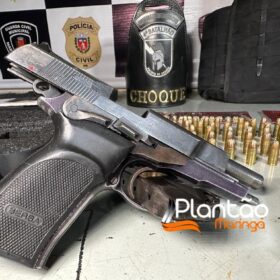 Fotos de Homem é preso com pistola 9mm após perseguição em Maringá