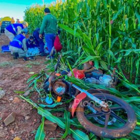 Fotos de Jovem é socorrido de helicóptero após queda de moto 