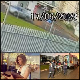 Fotos de Câmera registra mulher caindo da carroceria de caminhonete em Maringá; a vítima morreu logo após dar entrada no hospital