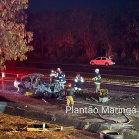 Fotos de Carro explode após batida e motorista morre carbonizado em Maringá